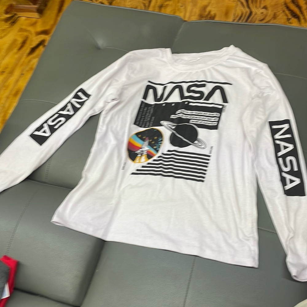 White NASA long sleeve tshirt